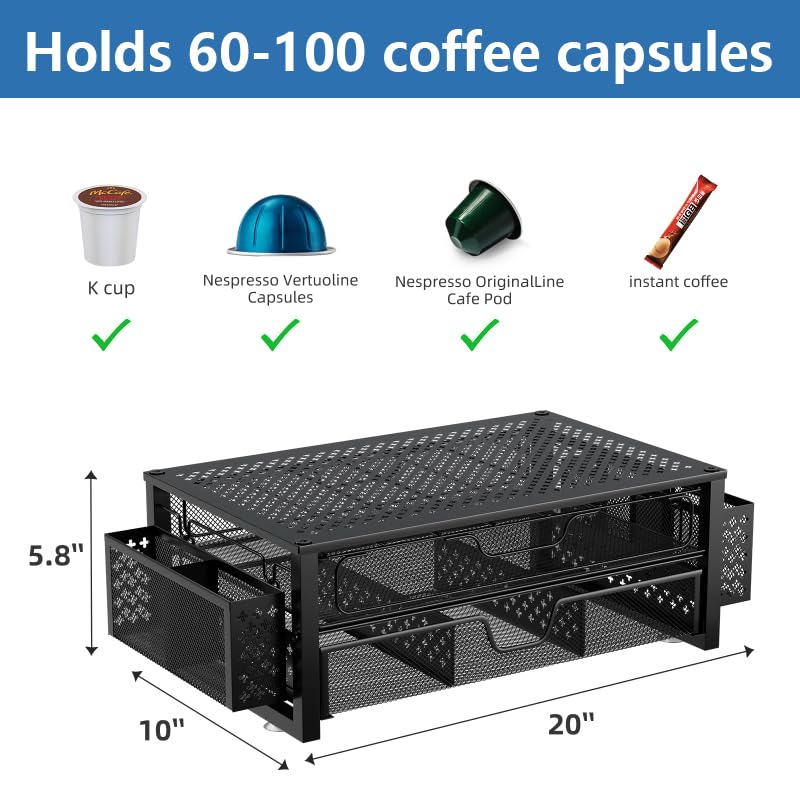Simple Trending coffee pod holder top drawer stores accessories and cups