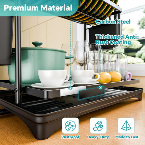 Simple Trending dish drying rack black finish complements modern kitchens.