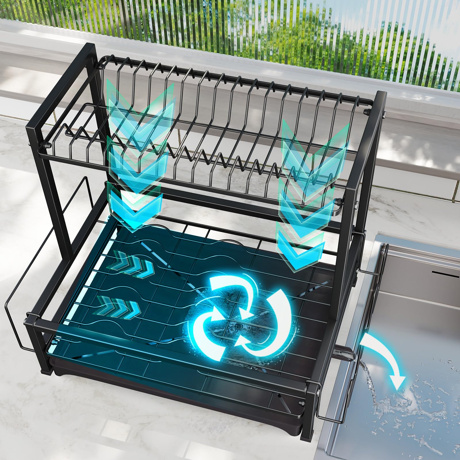 Simple Trending 2-tier rack fits pots, pans, lids, and baking trays