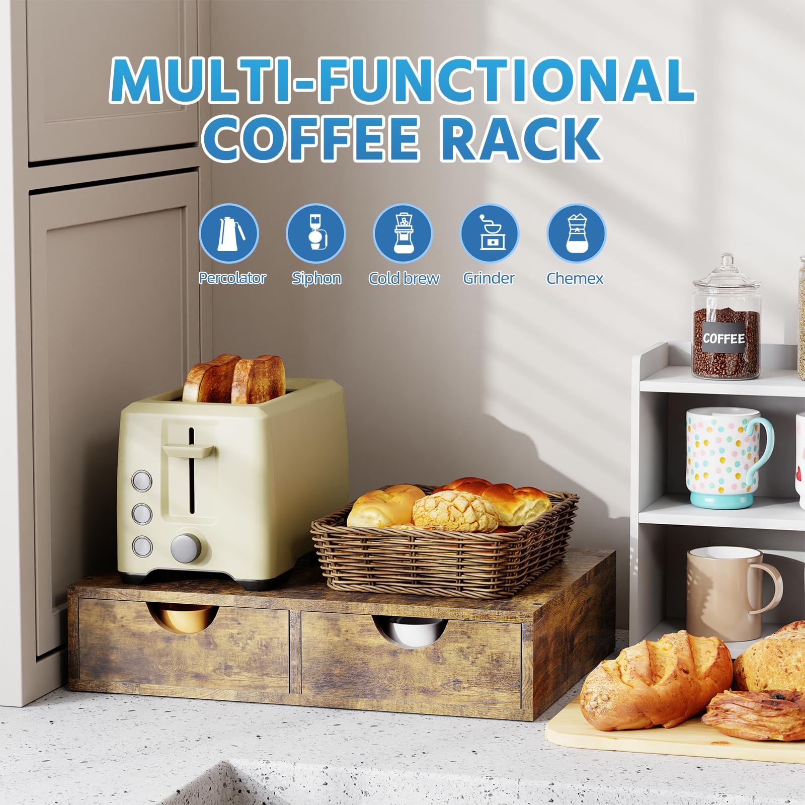 Simple Trending dust-protected storage keeps pods tidy and clean.
