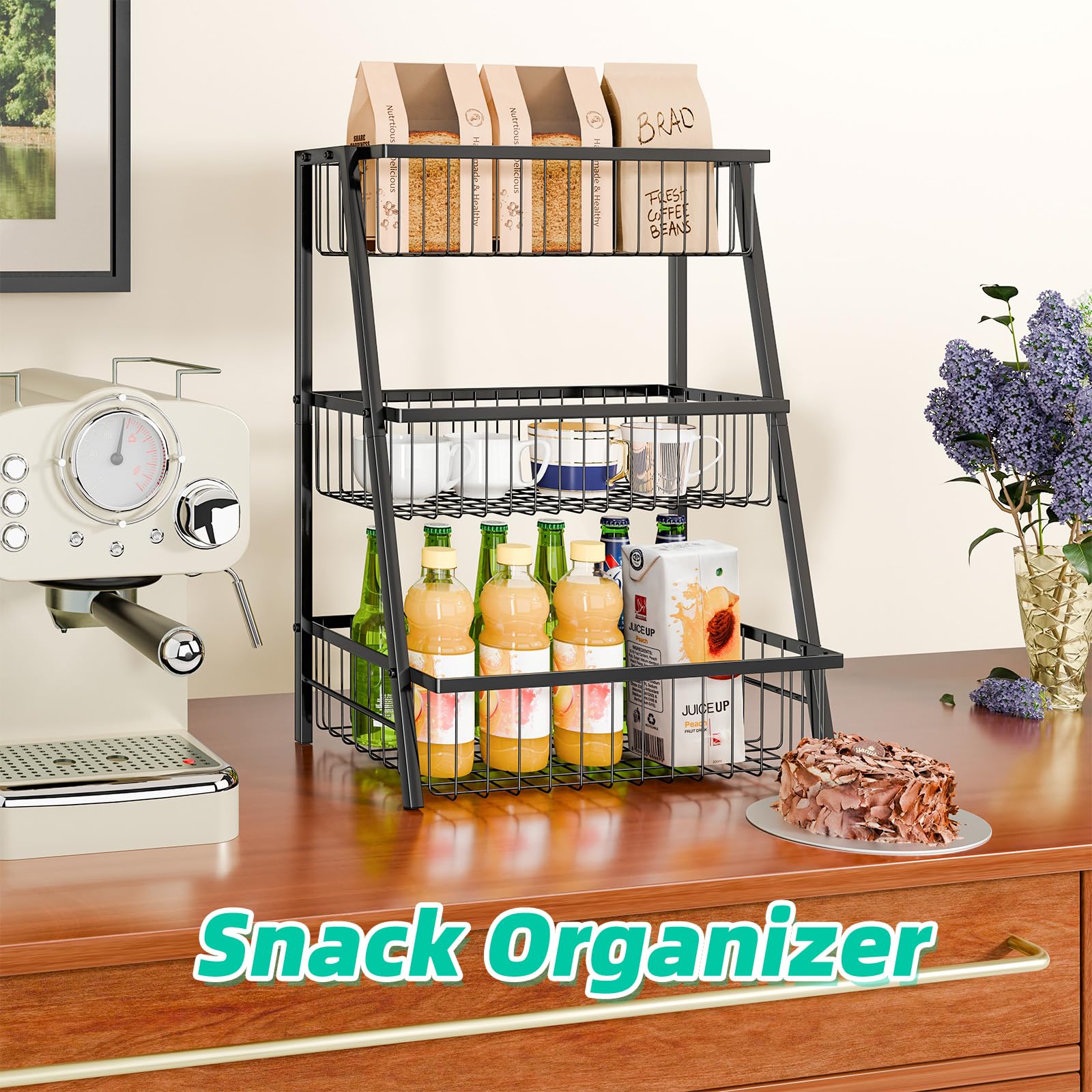 Simple Trending storage solution suitable for fruits, vegetables, and bread.