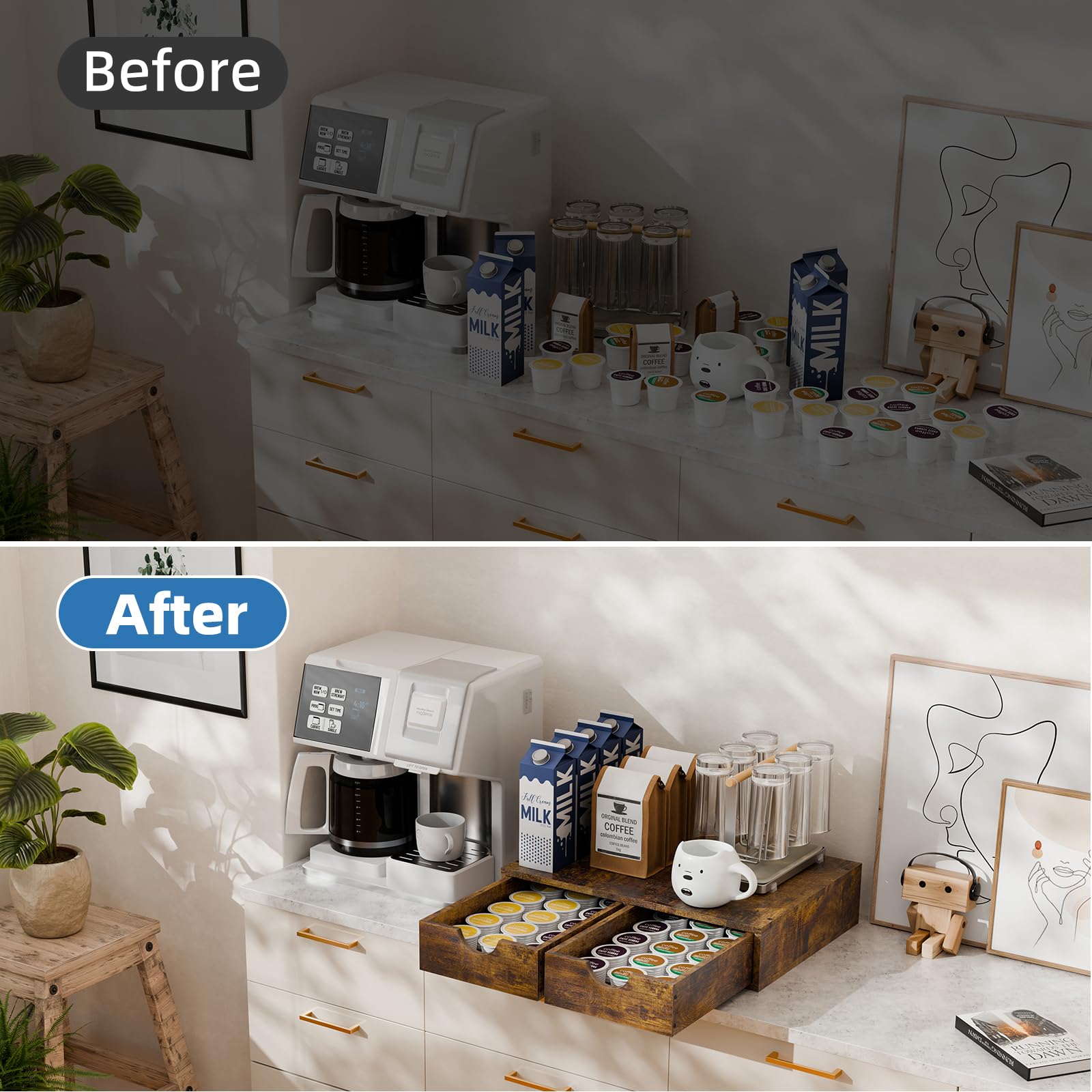 Simple Trending multifunctional storage for pods, tea, and small accessories.