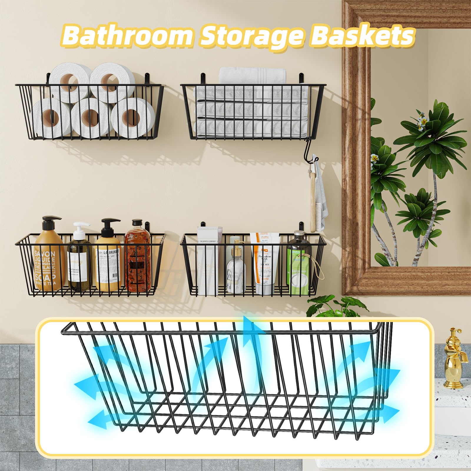 Organized garage or office spaces with Simple Trending 6-pack baskets.
