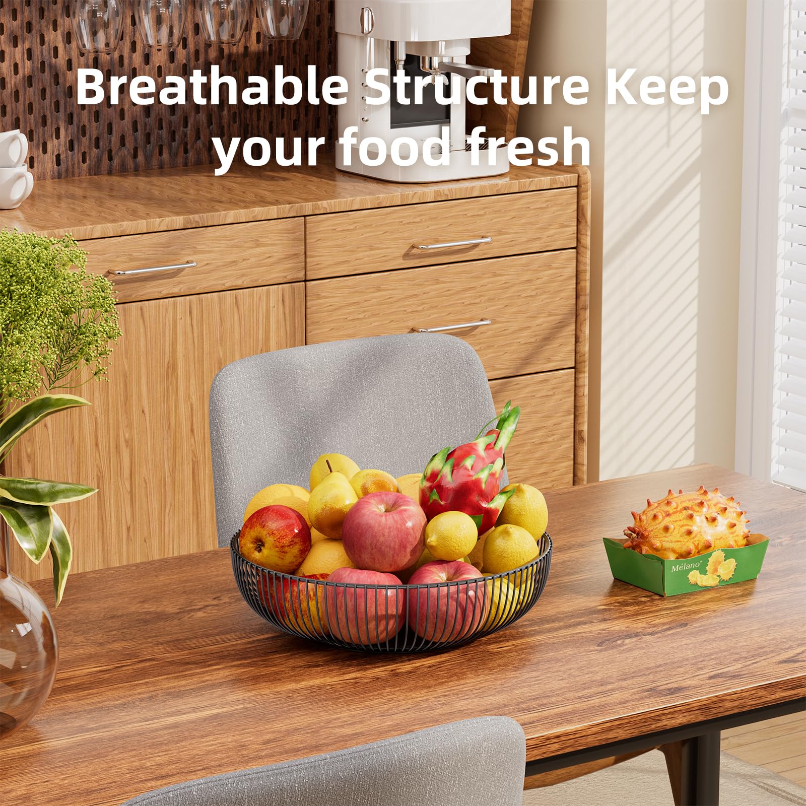 Simple Trending fruit basket open mesh side enhances airflow to keep produce fresh