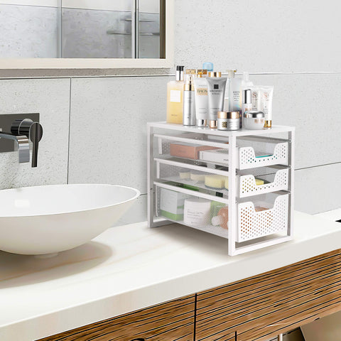 Simple Trending stackable design with EVA foam stickers protects surfaces while expanding storage.