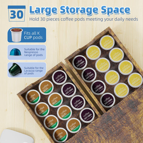 Simple Trending sturdy wood construction supports a coffee maker securely.