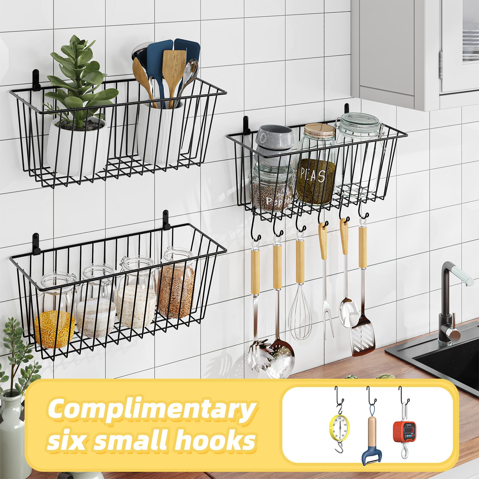 Simple Trending wall-mounted storage in pantry and bathroom for tidy items.