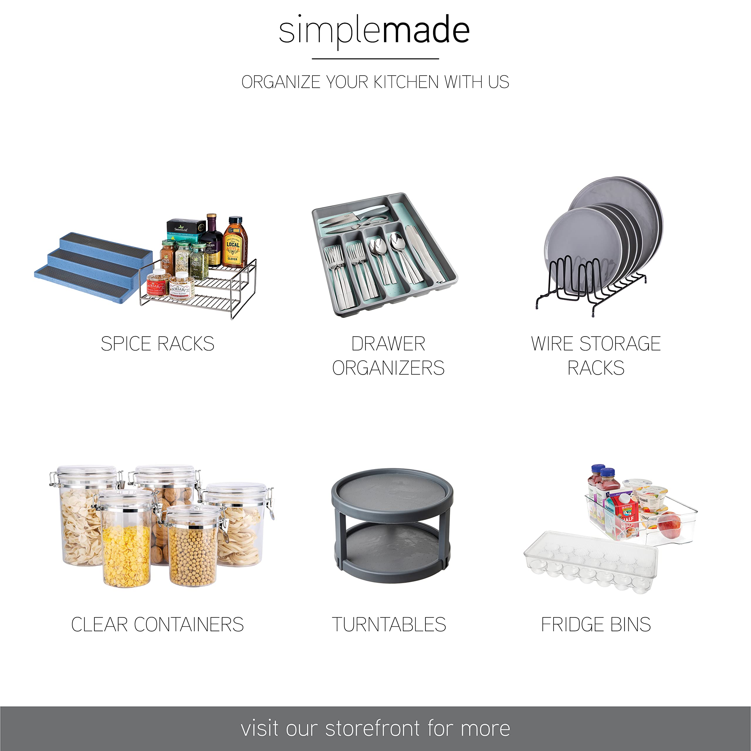 SIMPLEMADE 3-Tier Spice Rack for bathroom or office keeps small items organized.
