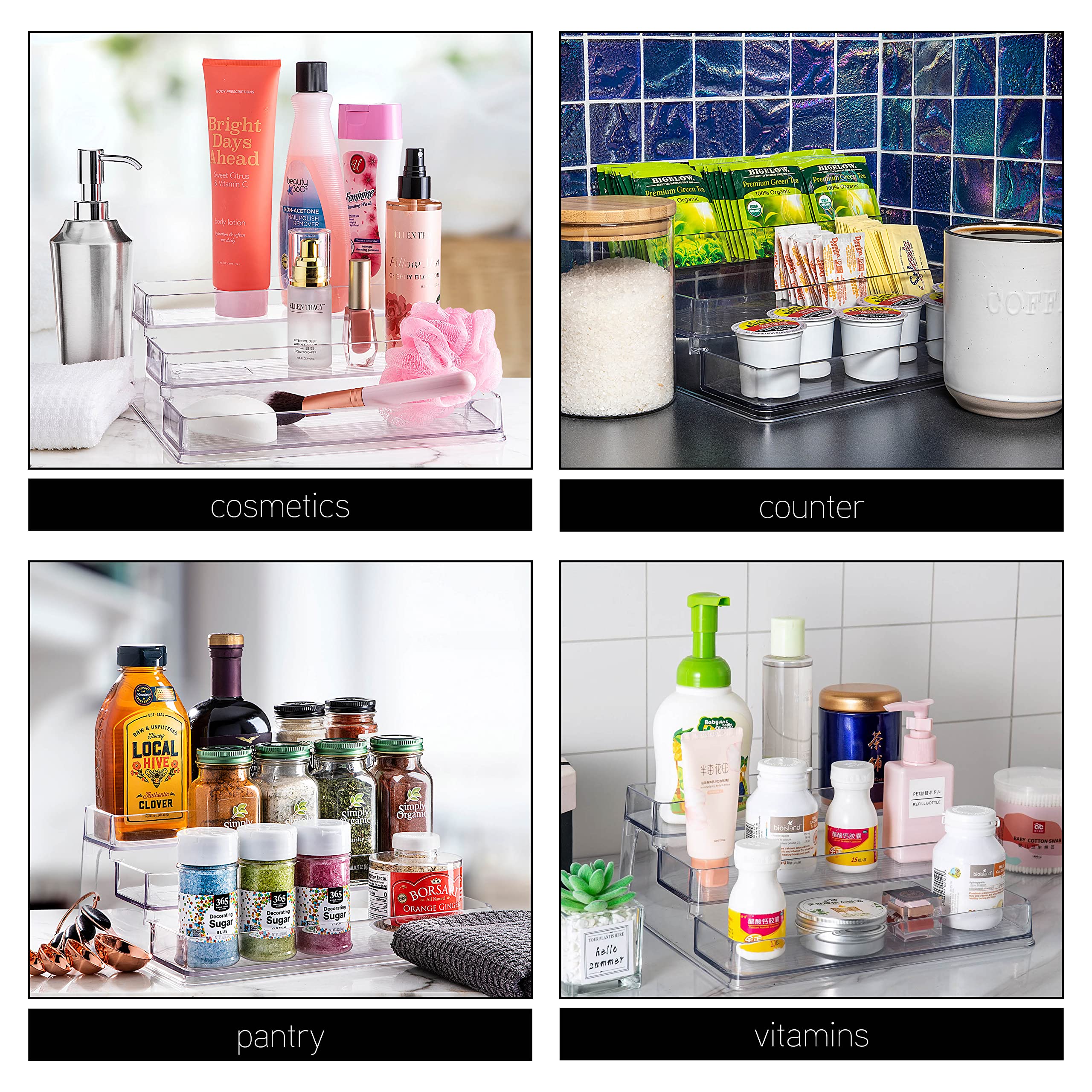 SIMPLEMADE 3-Tier Spice Rack on counter helps declutter surfaces.