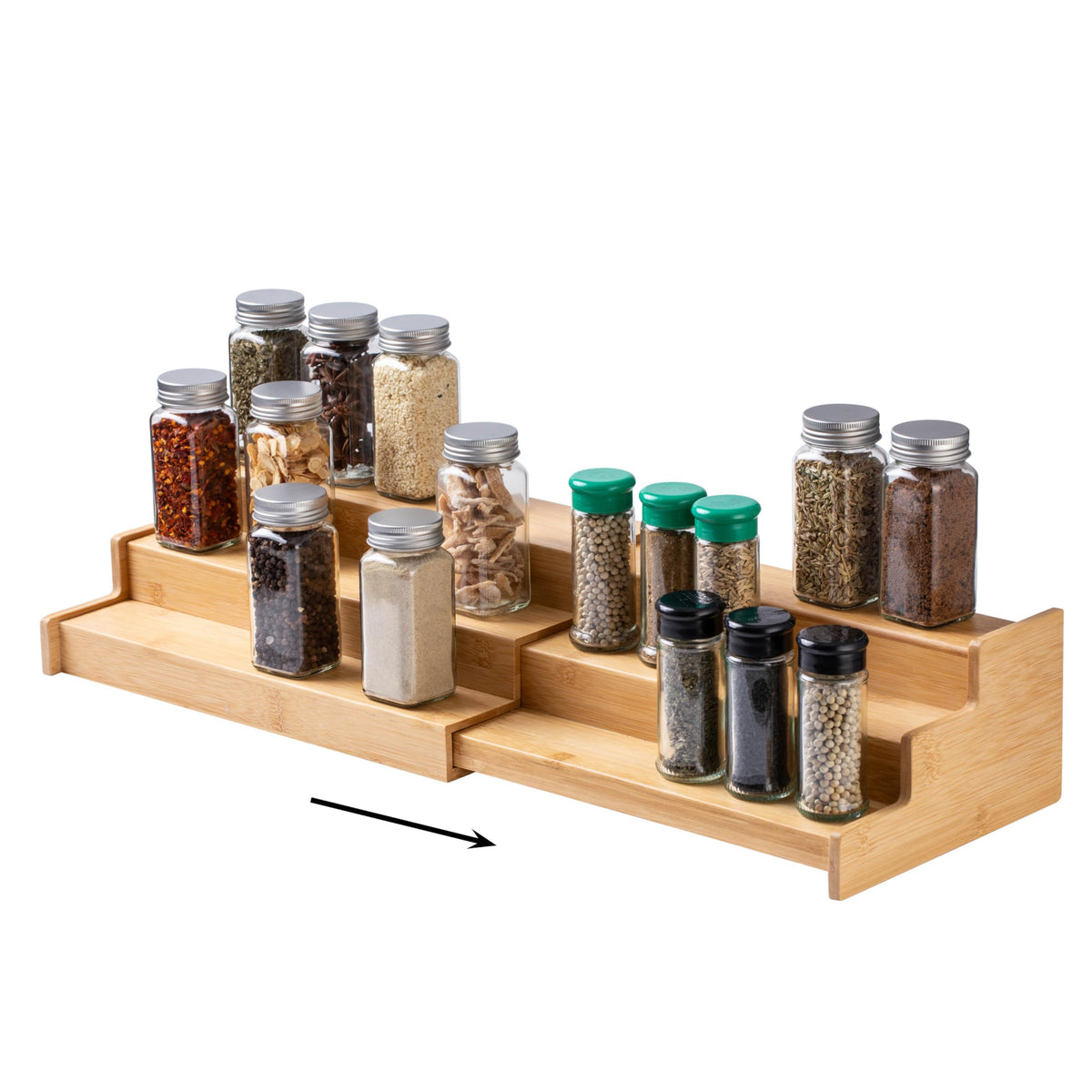 SIMPLEMADE 3-tier spice rack organizer on counter for easy access.