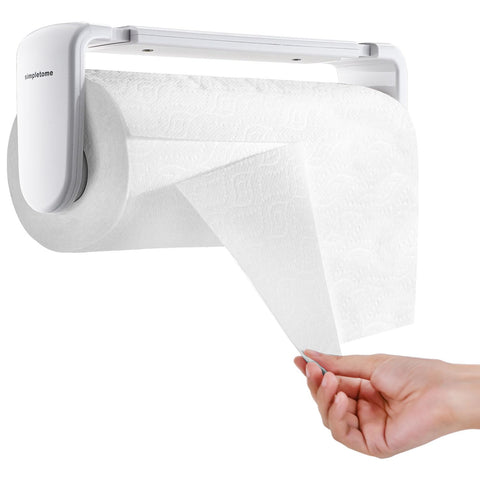 Simpletome one-hand tear white front view for quick, clean kitchen tears