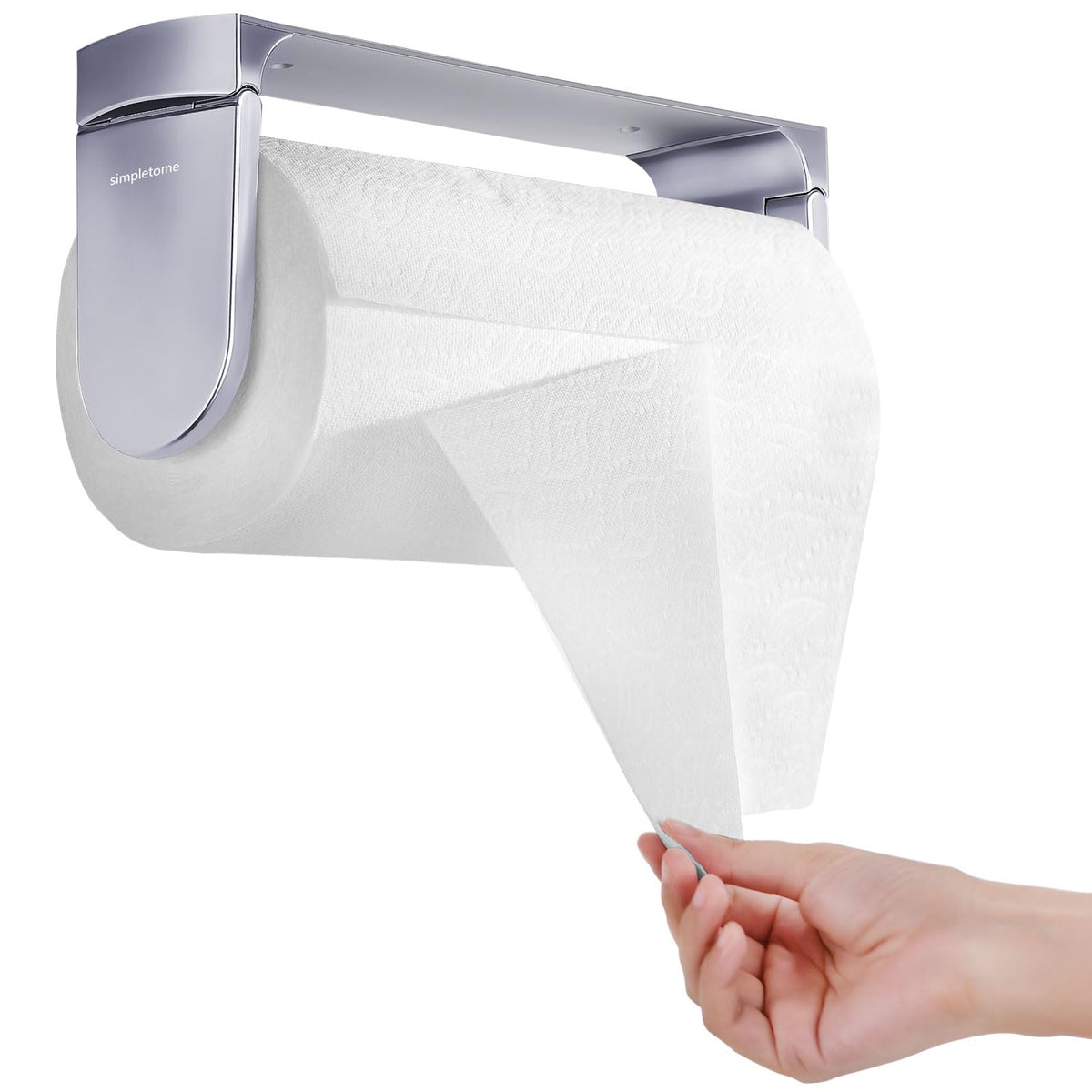 simpletome ONE hand tear function shown in side view for one-handed use