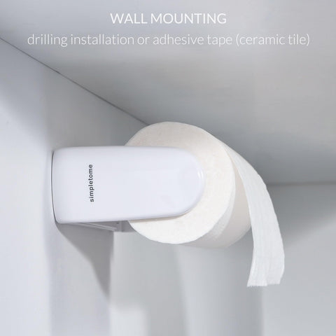 Simpletome under-cabinet mount in white demonstrates space-saving setup