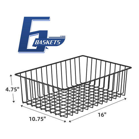 Simple Trending 6-pack large wire baskets side view shows slim profile for cabinet storage.