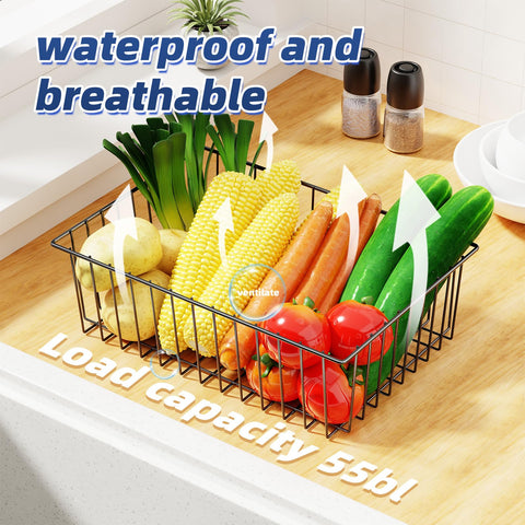 Simple Trending bathroom black baskets keep towels and toiletries tidy.
