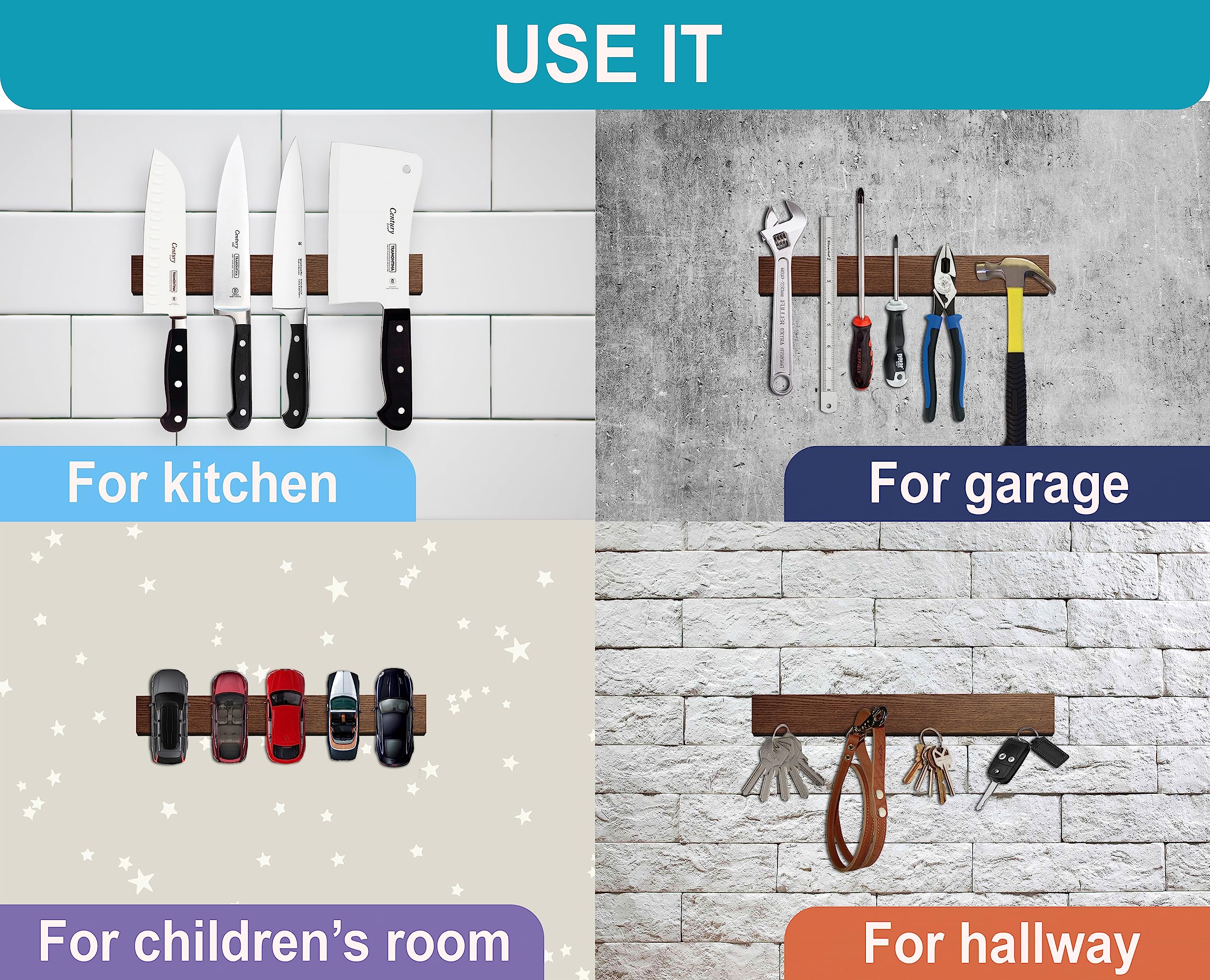 SimpleUsefulThings decorative kitchen knife strip adds style to your space.
