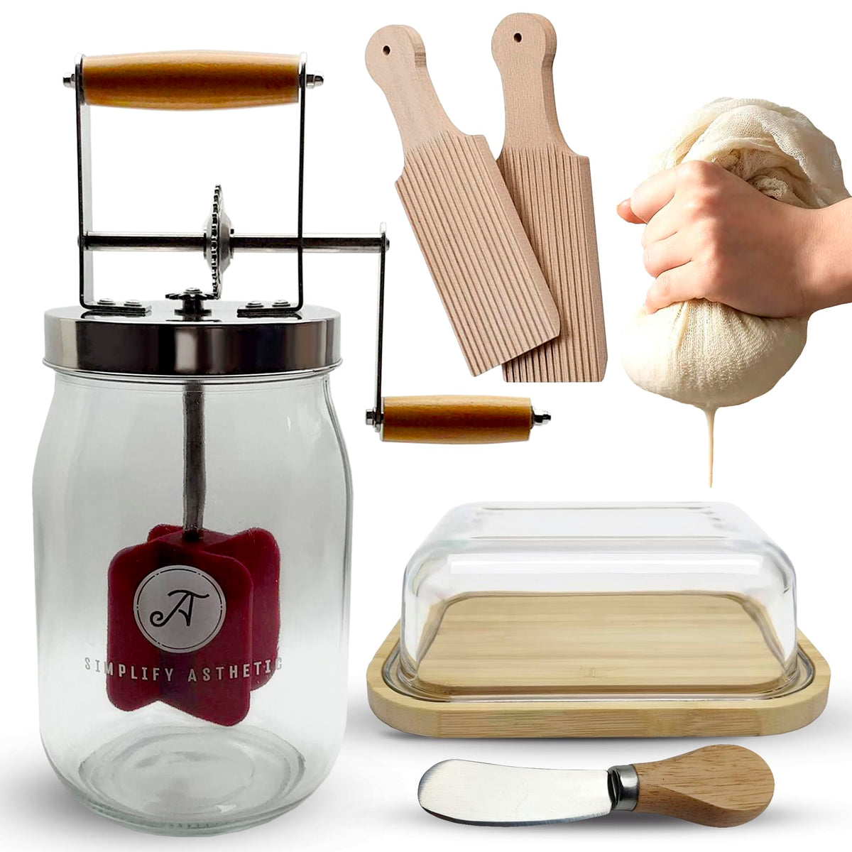 SIMPLIFY ASTHETIC butter churner jar for cream-to-butter transformation