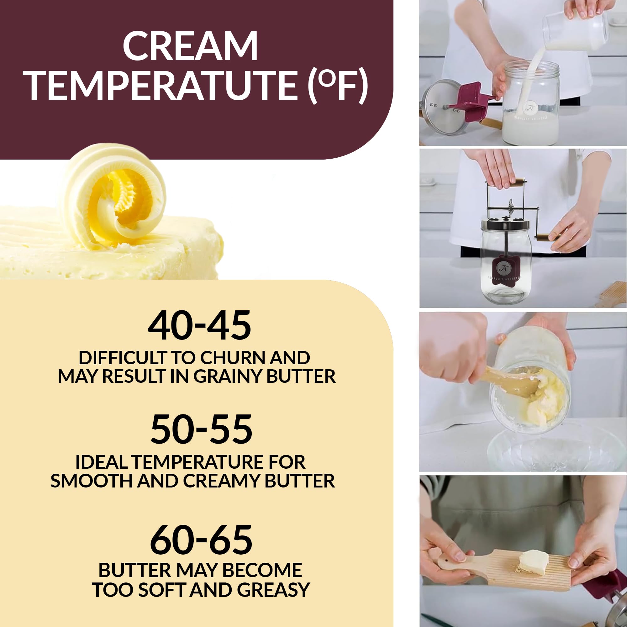 SIMPLIFY ASTHETIC wooden paddles helping even butter texture