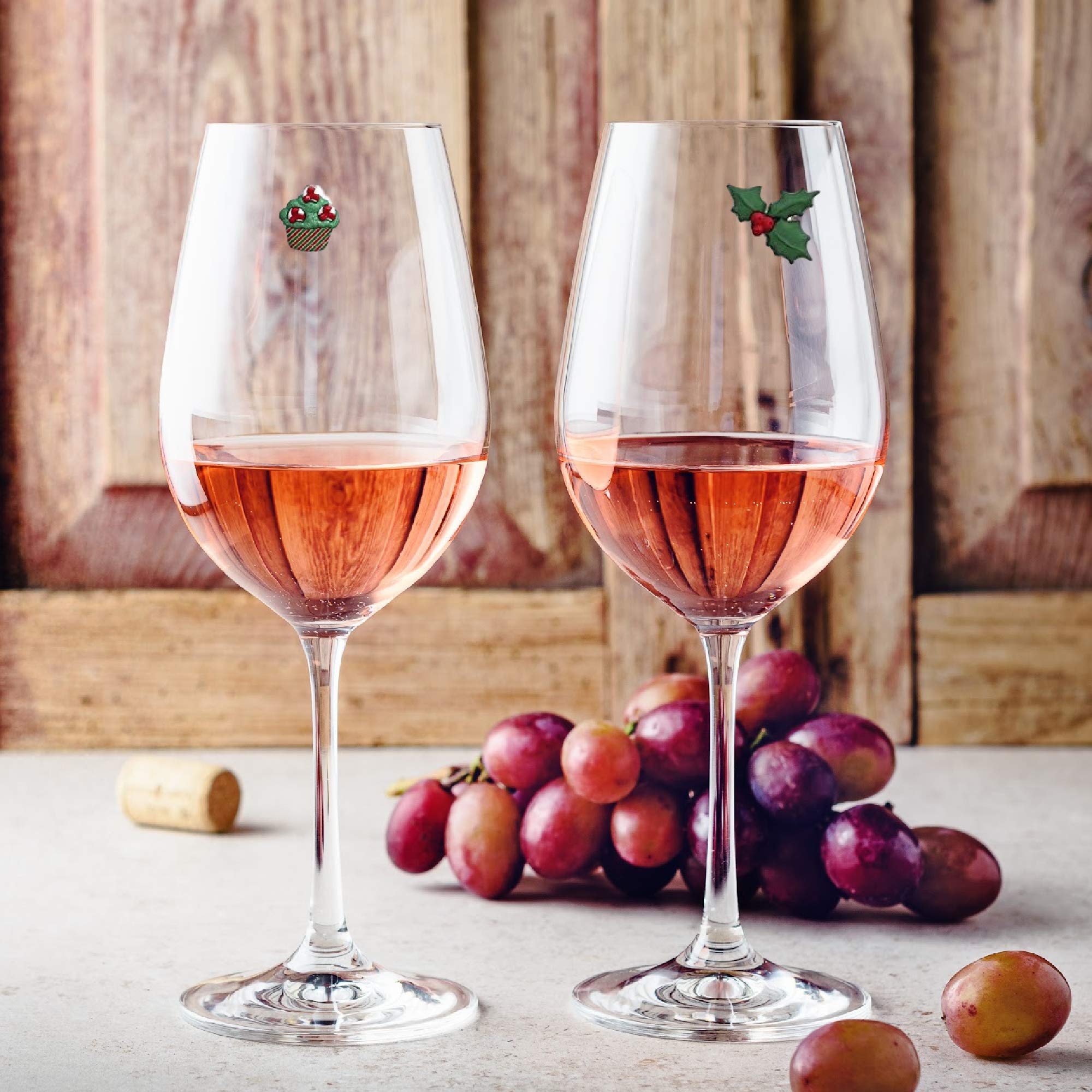 Simply Charmed glass identification for Christmas party helps guests find their drinks