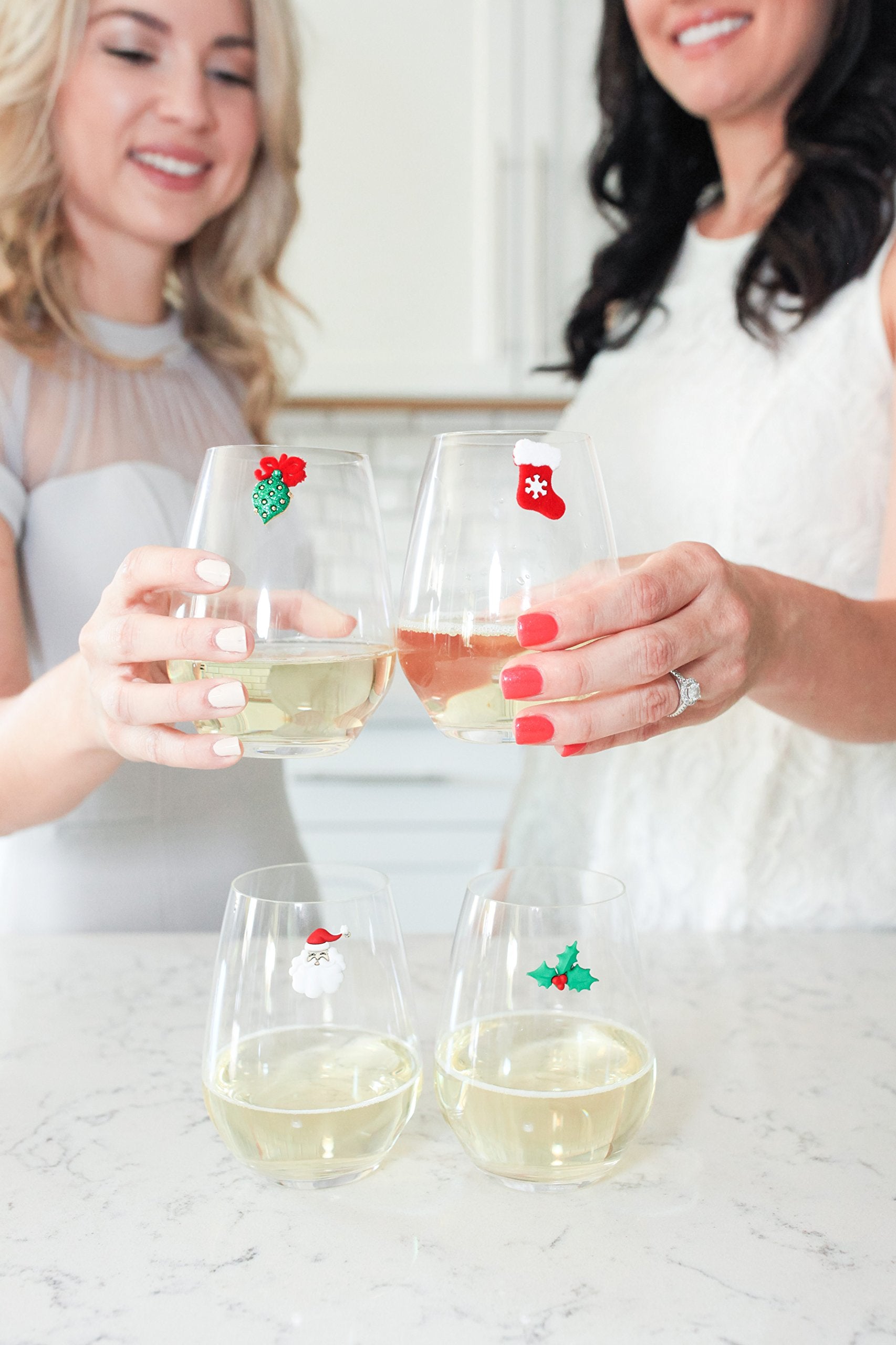 Simply Charmed magnetic drink markers inside-out for secure attachment on any glass