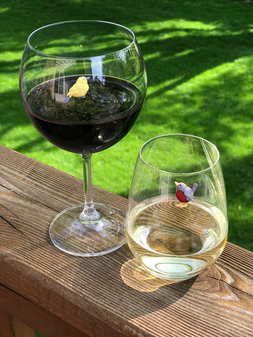 Simply Charmed magnets attach through glass for quick, clutter-free drink identification