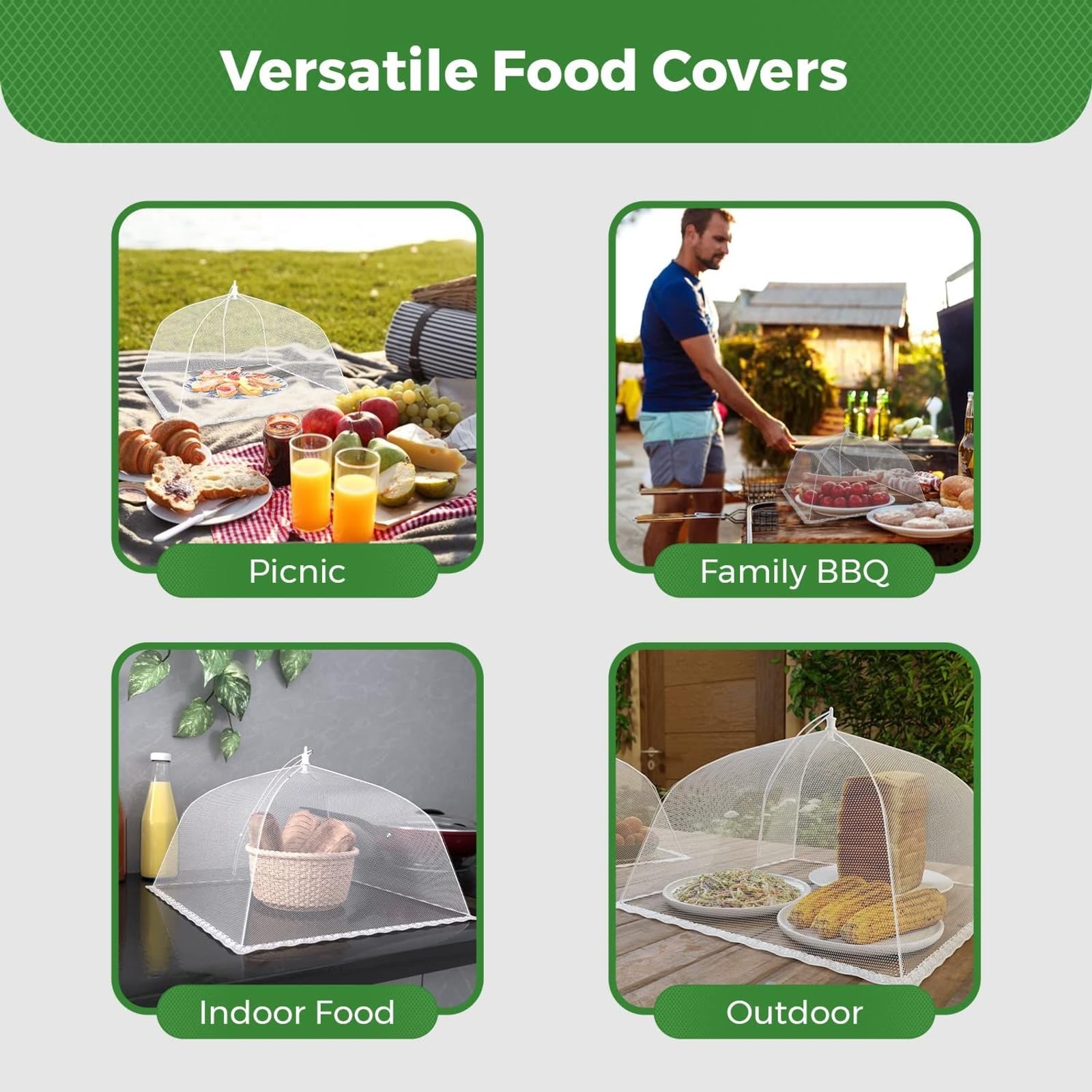 Simply Genius mesh food cover in use at an outdoor picnic setting