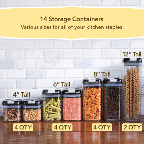 Simply Gourmet side lock lids protect textures and flavors of dry goods