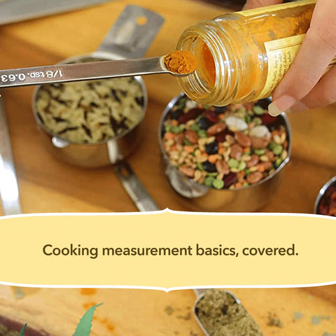 Flat base design minimizes spills during measuring