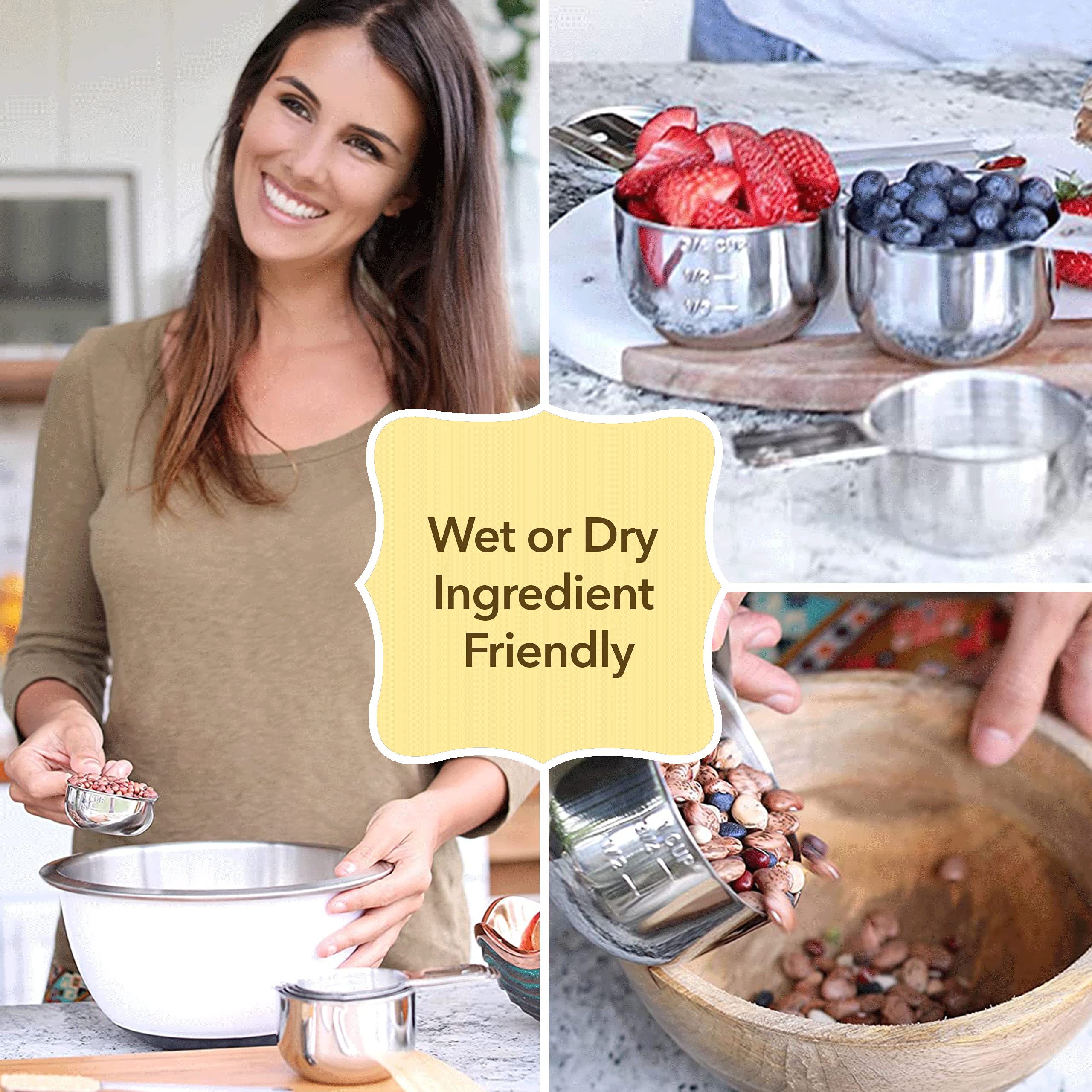 Simply Gourmet flat-rim design reduces spills when pouring liquids.