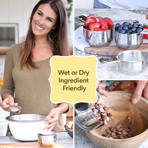 Simply Gourmet flat-rim design reduces spills when pouring liquids.