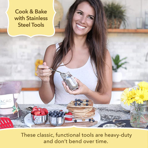 Long-handle spoons from Simply Gourmet reach into jars without spills.