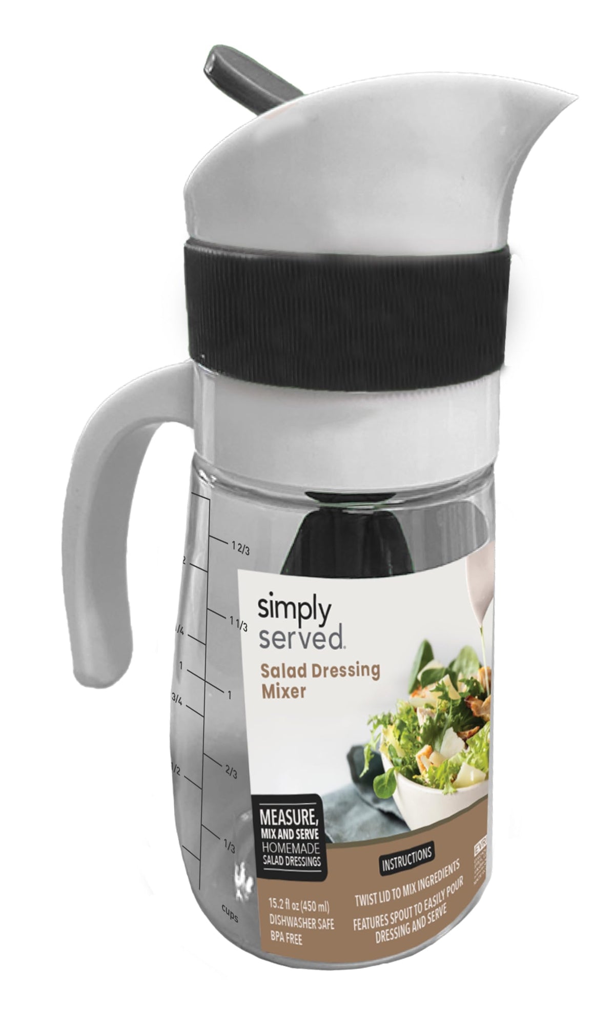 Simply Served salad dressing mixer for quick, fresh dressings at home