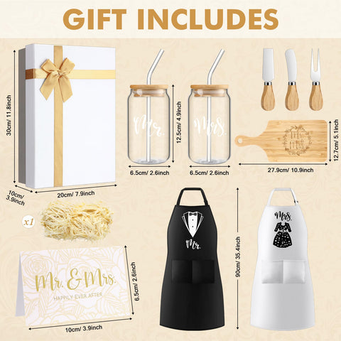 Singhoow Mr Mrs aprons, ideal gifts for cooking together and celebrating anniversaries.
