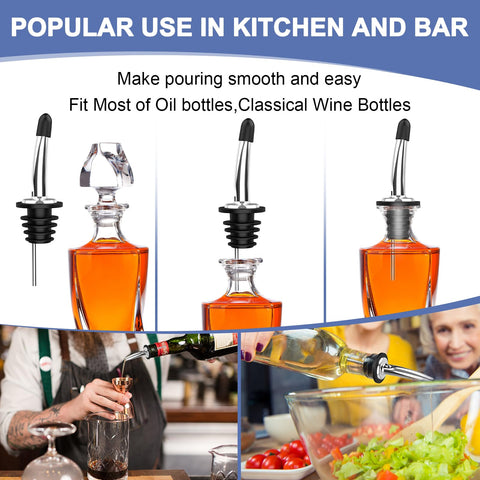 SINLUCESCE pour spouts with rubber dust caps protect tips and keep bottles clean