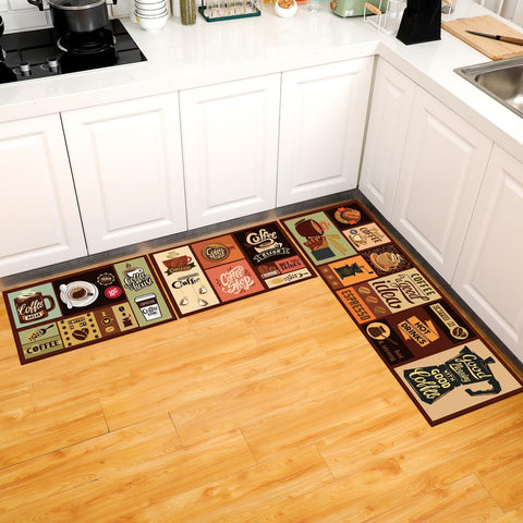 Sinmoe coffee style large kitchen mat with long runner for high-traffic prep zones.