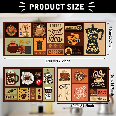 Sinmoe coffee style small kitchen mats for countertops and prep areas.