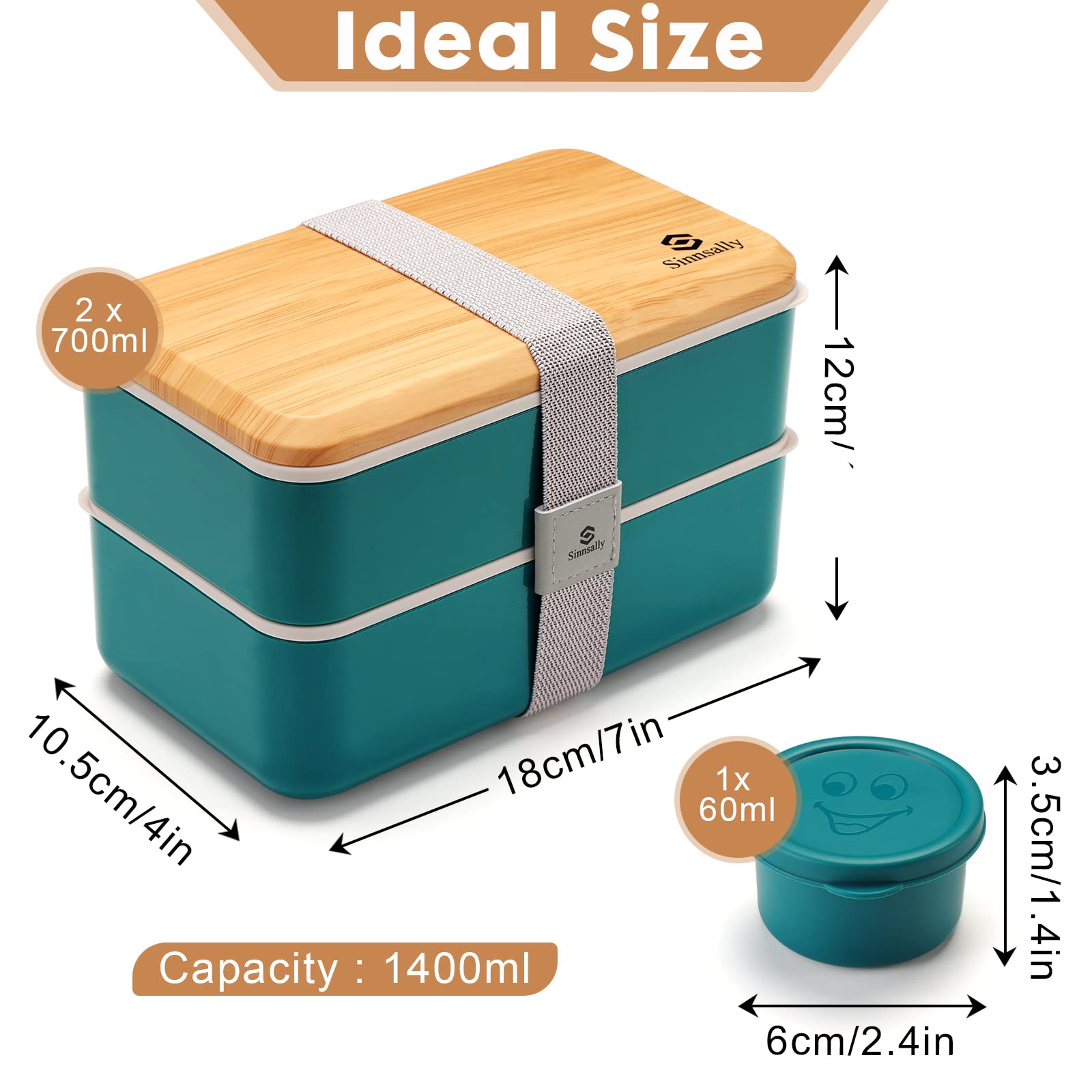 Sinnsally Bento Box compartments keep foods separated for fresh-tasting lunches.