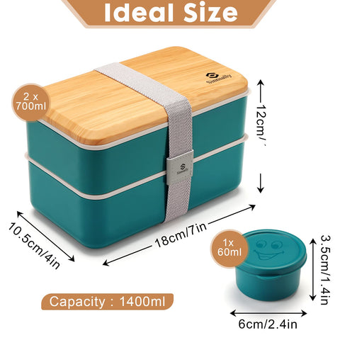 Sinnsally Bento Box compartments keep foods separated for fresh-tasting lunches.