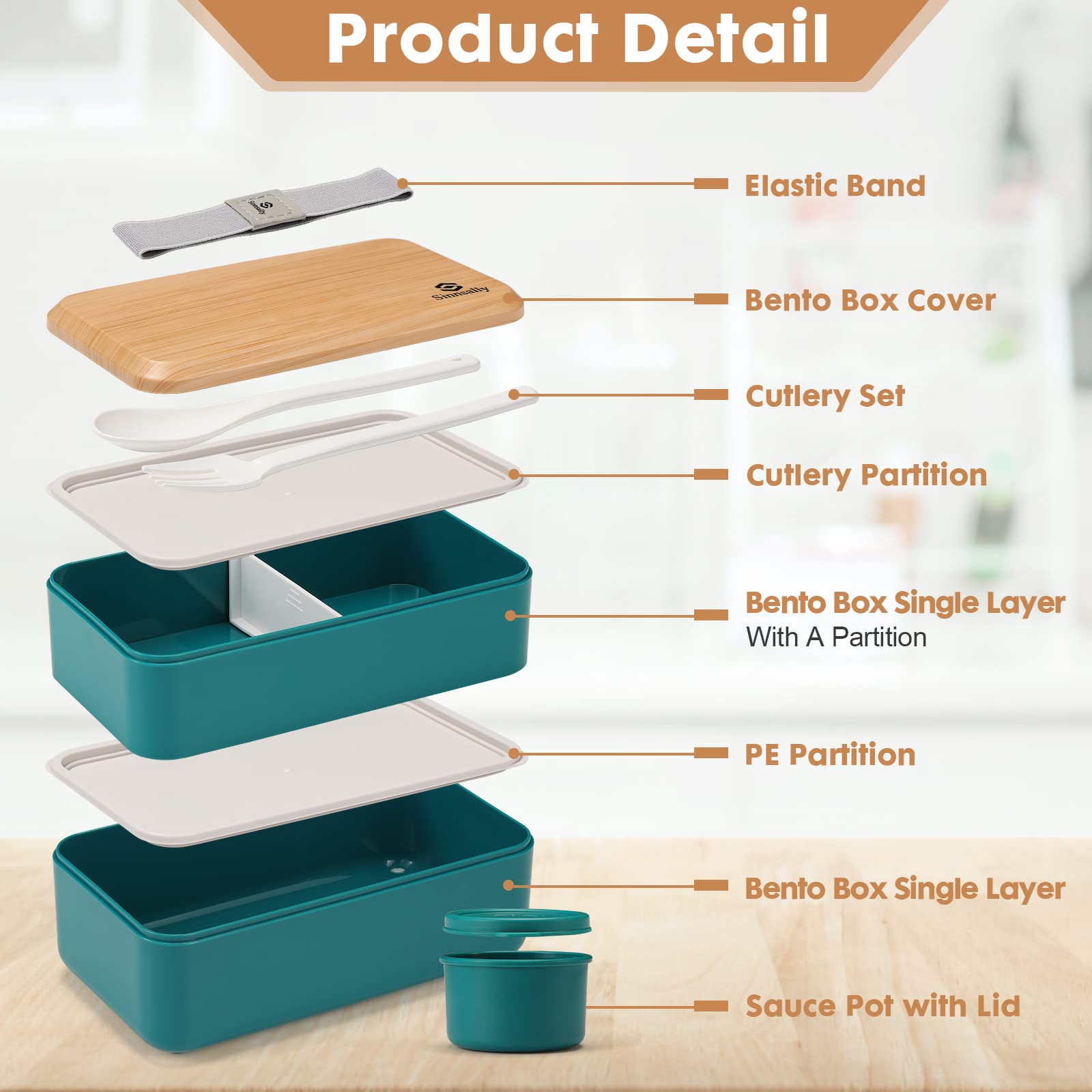 Sinnsally Bento Box with utensil set offers a convenient all-in-one meal solution.