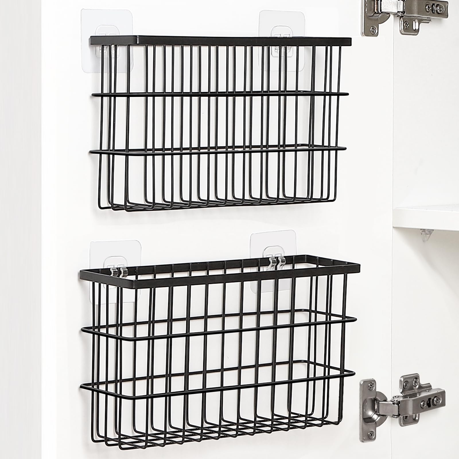 Sinnsally 2-pack cabinet door organizer with lids within reach.