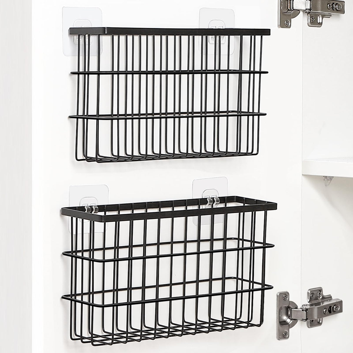 Sinnsally 2-pack cabinet door organizer with lids within reach.