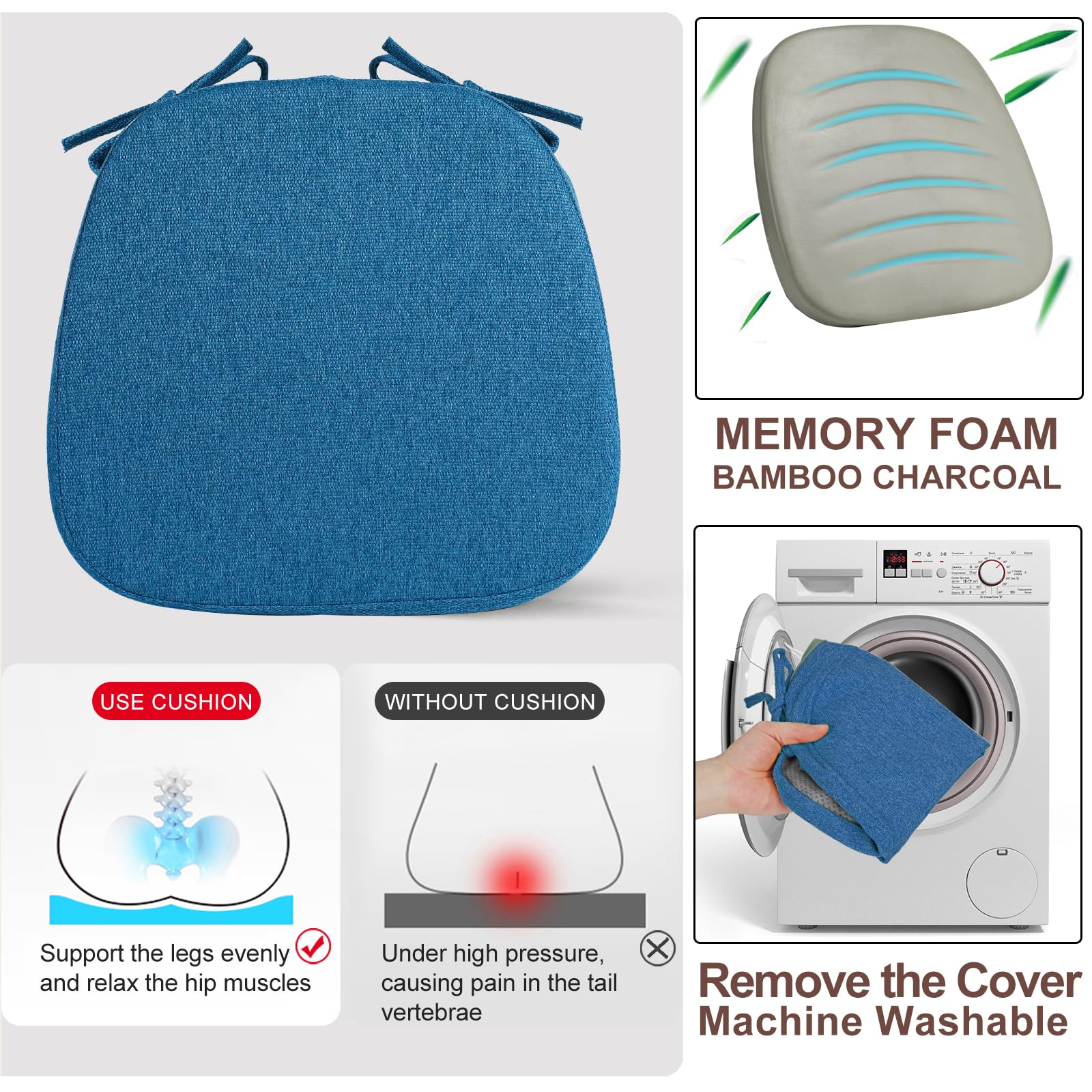 SINOSSO memory foam evenly distributes weight for relaxed seating.