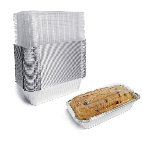 SINTOP loaf pan with lid showing 8x4 inch size, ideal for baking and to-go meals.