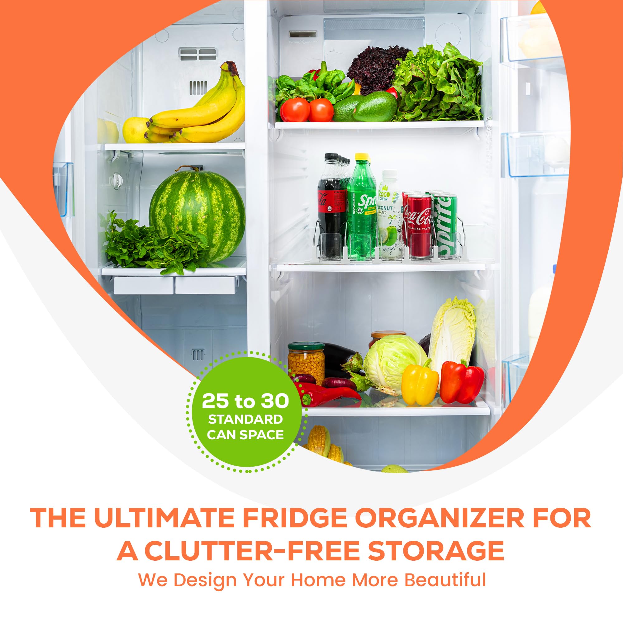 Sip Sort white-color demo shows clean, modern fridge organization.