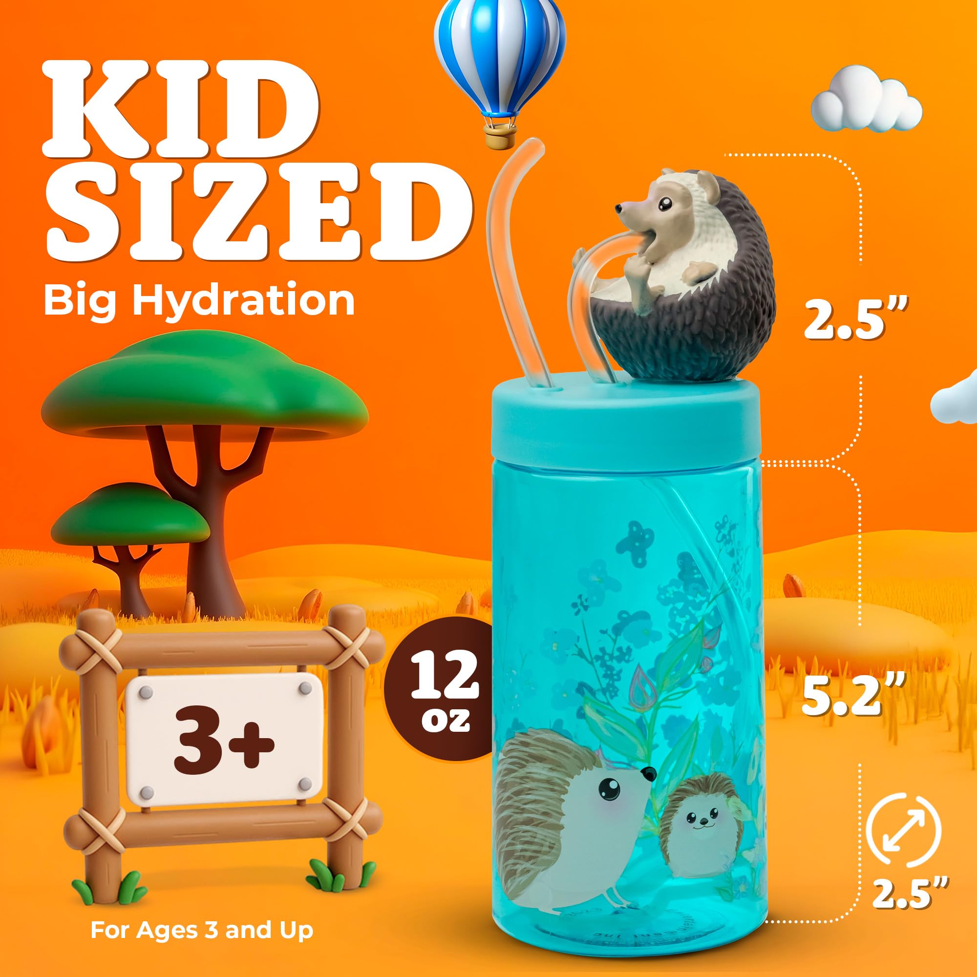 SIP WITH ME double-wall insulated kids cup keeps drinks at temperature.