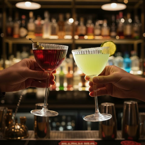 Dishwasher-safe SIPBYSOP crystal glasses suitable for daily use.