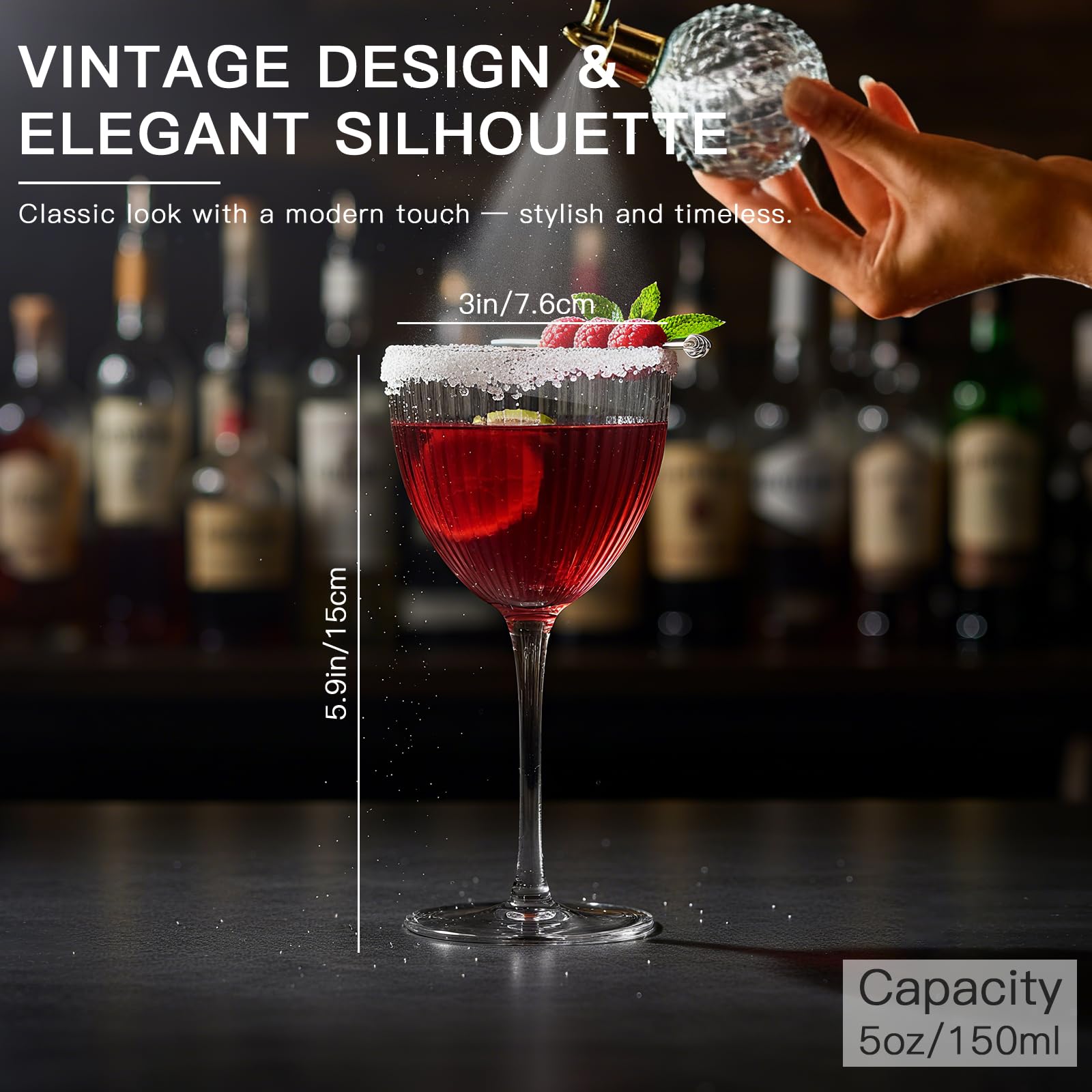 Hand-blown SIPBYSOP crystal glasses show unique character and clarity.