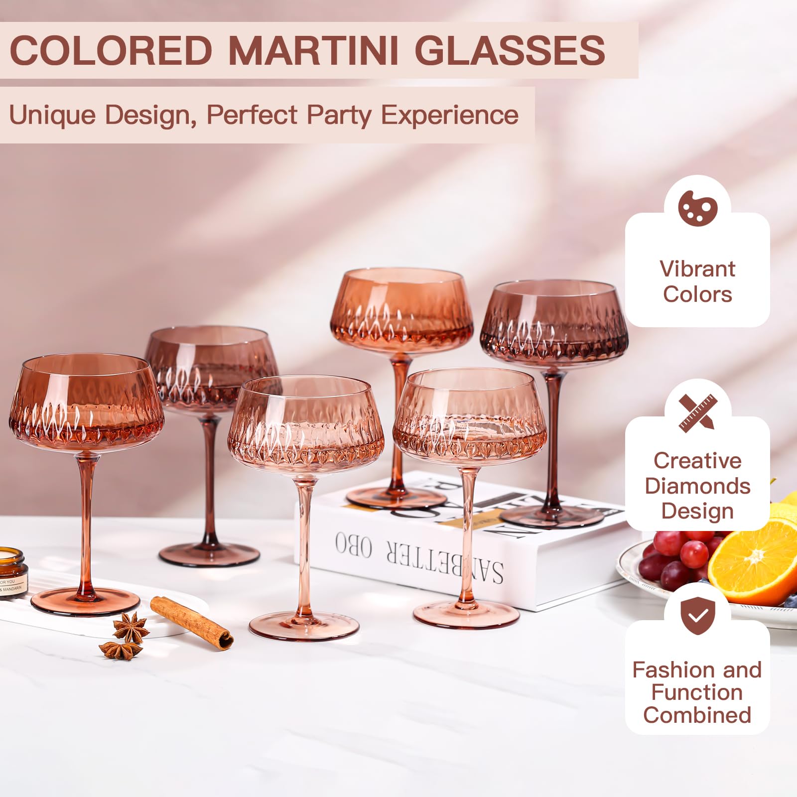 SIPBYSOP Venus Coupe blue diamond glass adds visual depth to colored drinks.