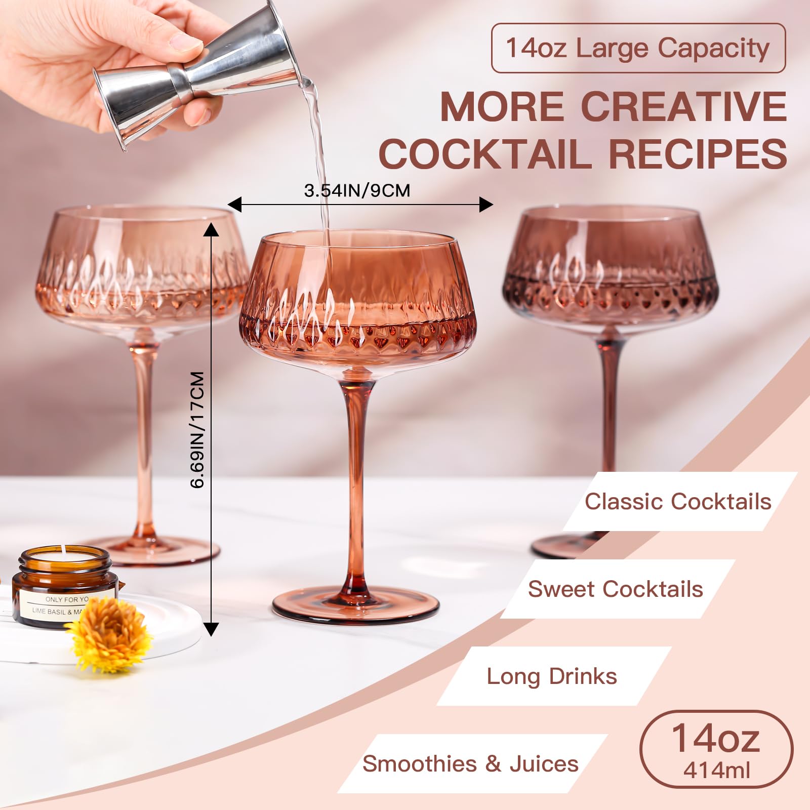 SIPBYSOP Venus Coupe glasses on a dining table ready for a celebratory moment.