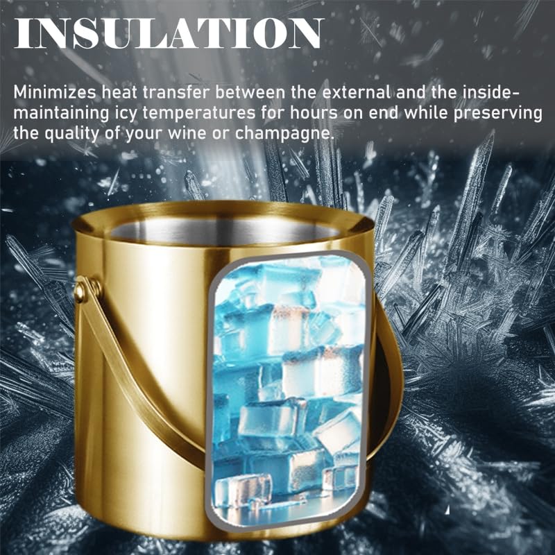 Sipoyen 3L gold ice bucket suitable for home entertaining